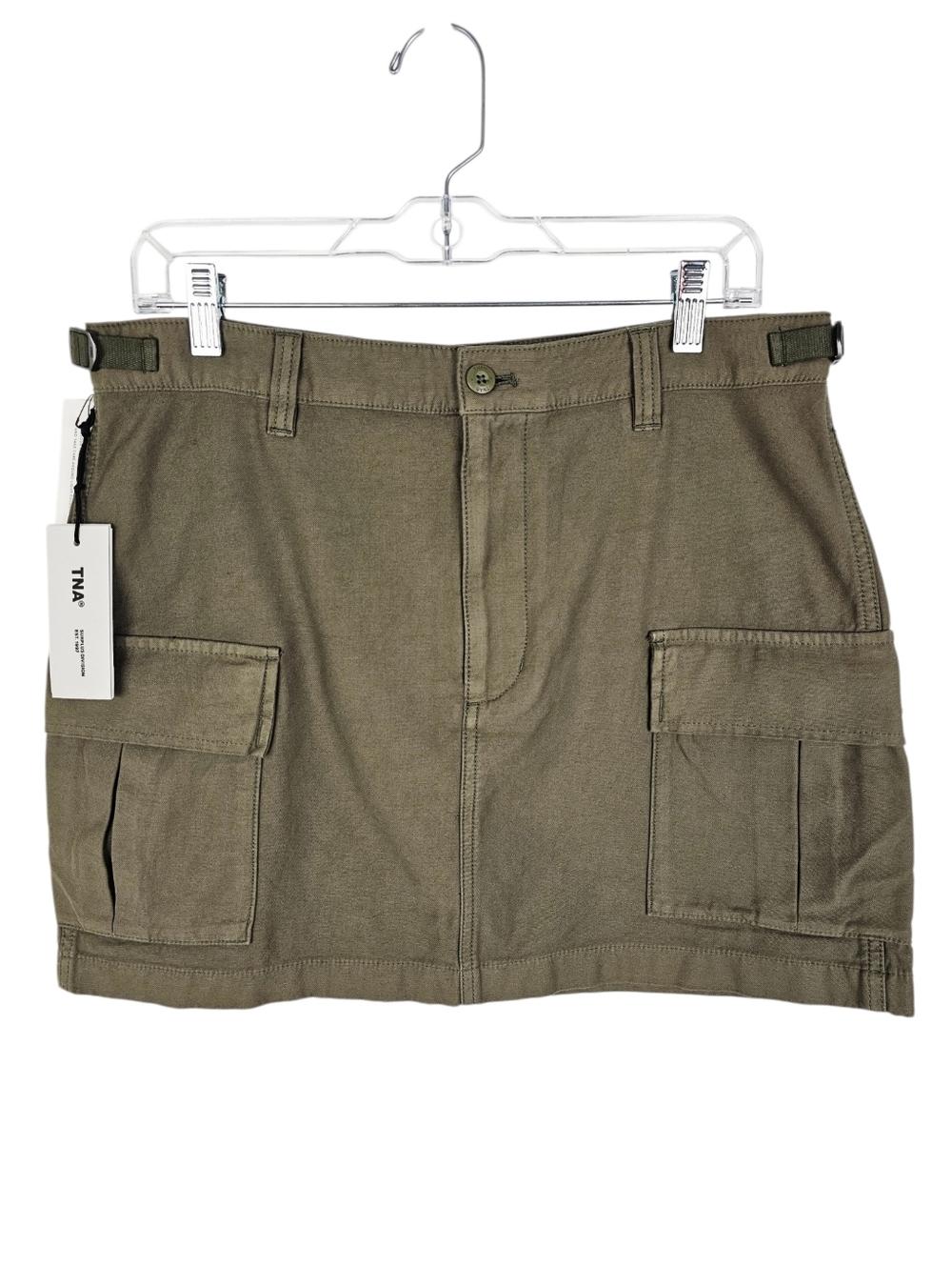 Aritzia TNA Supply Cargo Micro Skirt in Army Green NWT